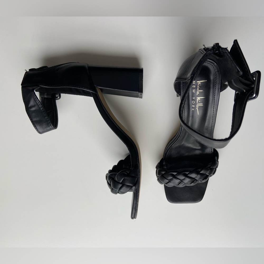 Nicole Miller Black Heeled Sandals